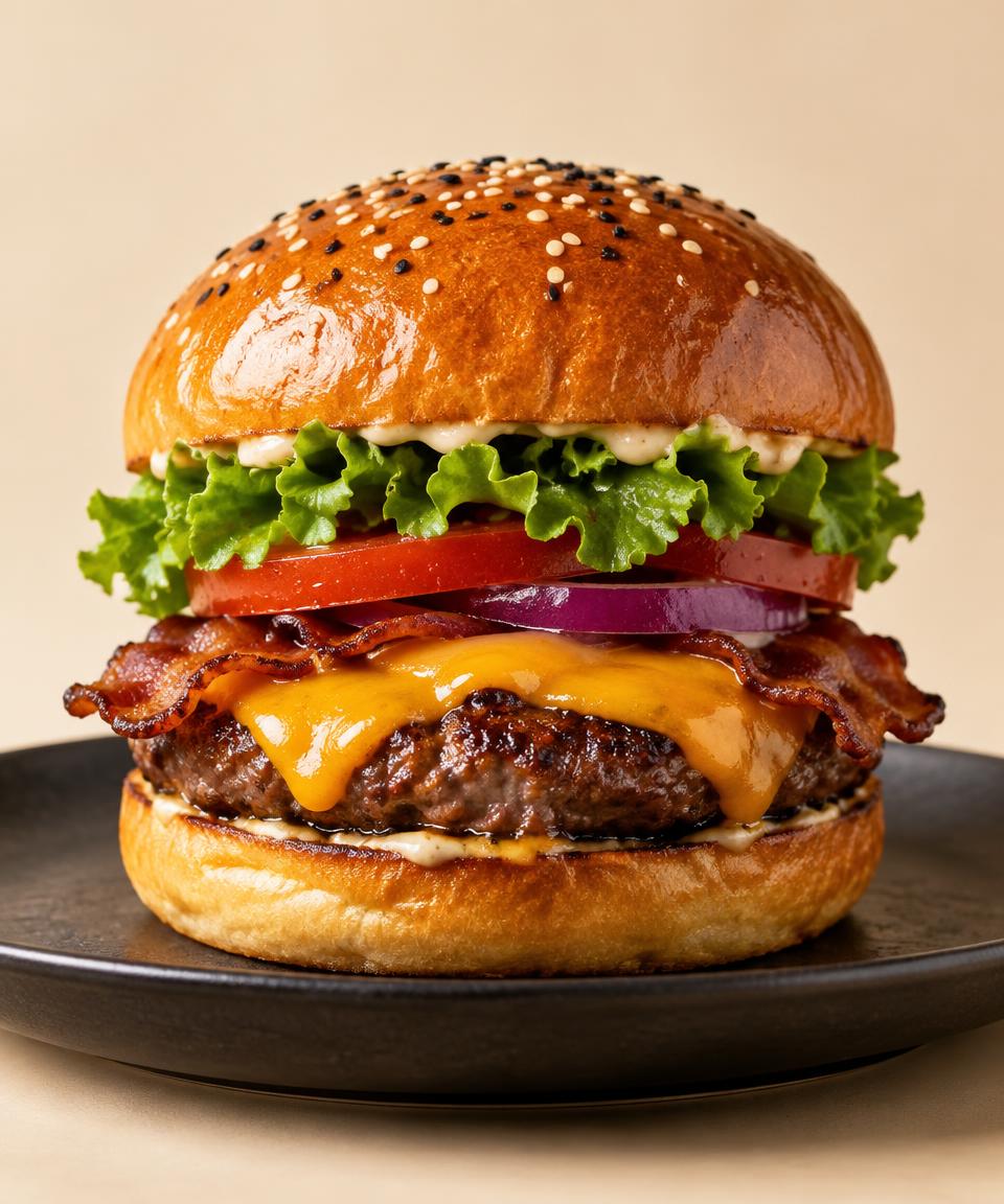 Gourmet burger close-up